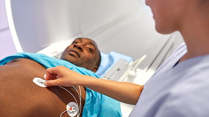 Patient explaining himself with hand gesture