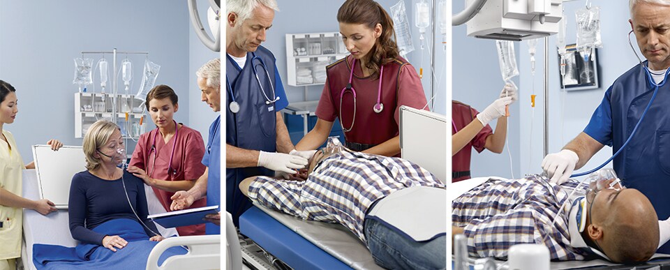 emergency room assisting patients and diagnosis
