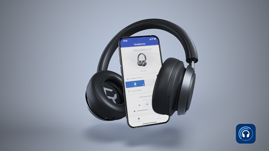 L4 fidelio headphones connected to Philips Headphones App
