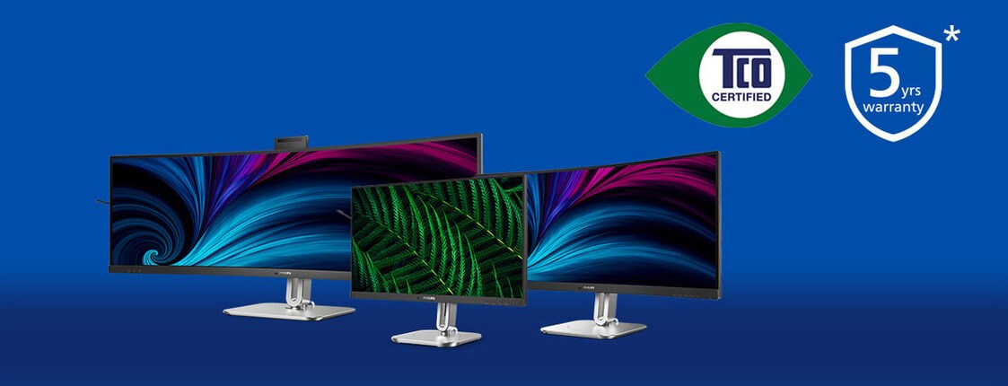 TCO certified Philips monitors and five years warranty