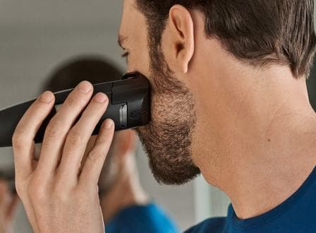 Laser guided beard trimmer – lift & trim system